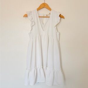 Altar’d State' White Ruffle Sleeve babydoll Summer Dress